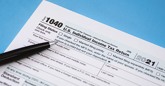 1040 Tax Return form